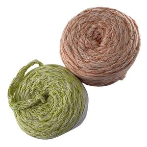 Universal Yarn Clean Cotton Big Lot 2 Skeins Marled Green Orange Super Bulky